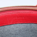 CELINE Trio Shoulder Bag Leather Red Gold Auth fm4933-20