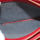 CELINE Trio Shoulder Bag Leather Red Gold Auth fm4933-21