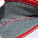 CELINE Trio Shoulder Bag Leather Red Gold Auth fm4933-25