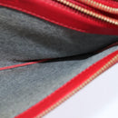 CELINE Trio Shoulder Bag Leather Red Gold Auth fm4933-26