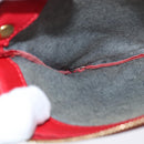 CELINE Trio Shoulder Bag Leather Red Gold Auth fm4933-27