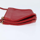 CELINE Trio Shoulder Bag Leather Red Gold Auth fm4933-3