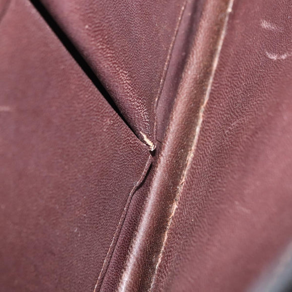 CELINE Hand Bag Leather Brown Gold Auth fm4934