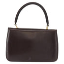 CELINE Hand Bag Leather Brown Gold Auth fm4934-2