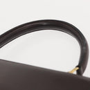 CELINE Hand Bag Leather Brown Gold Auth fm4934-8