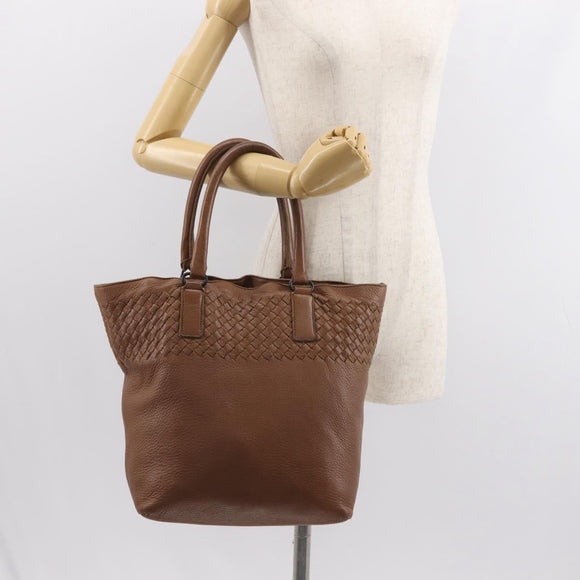 BOTTEGA VENETA INTRECCIATO Tote Bag Leather Brown Auth fm4936