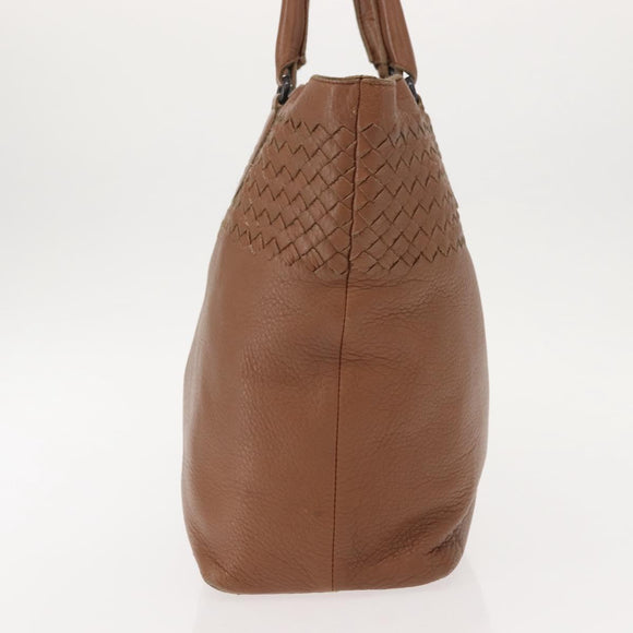 BOTTEGA VENETA INTRECCIATO Tote Bag Leather Brown Auth fm4936A