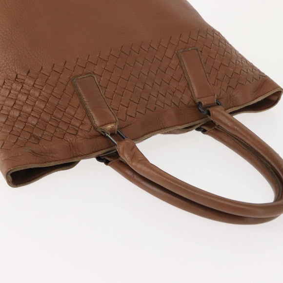 BOTTEGA VENETA INTRECCIATO Tote Bag Leather Brown Auth fm4936A