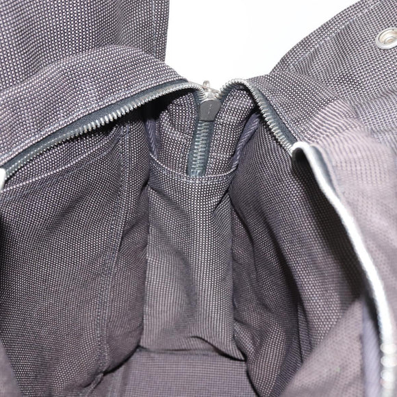 HERMES Her Line MM Hand Bag Canvas Gray Auth fm4937