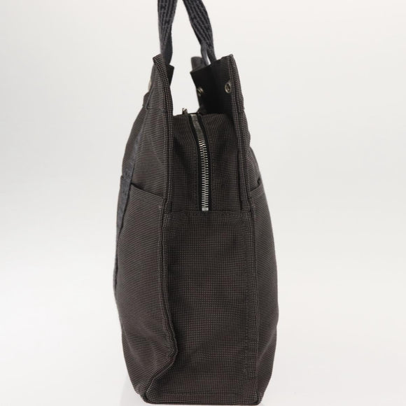 HERMES Her Line MM Hand Bag Canvas Gray Auth fm4937