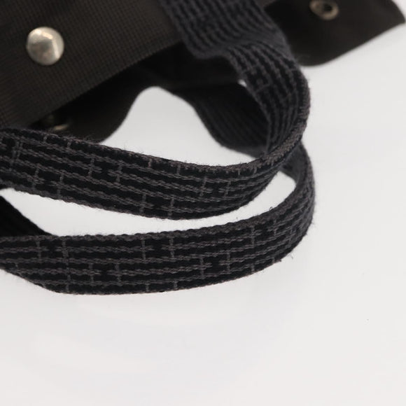 HERMES Her Line MM Hand Bag Canvas Gray Auth fm4937