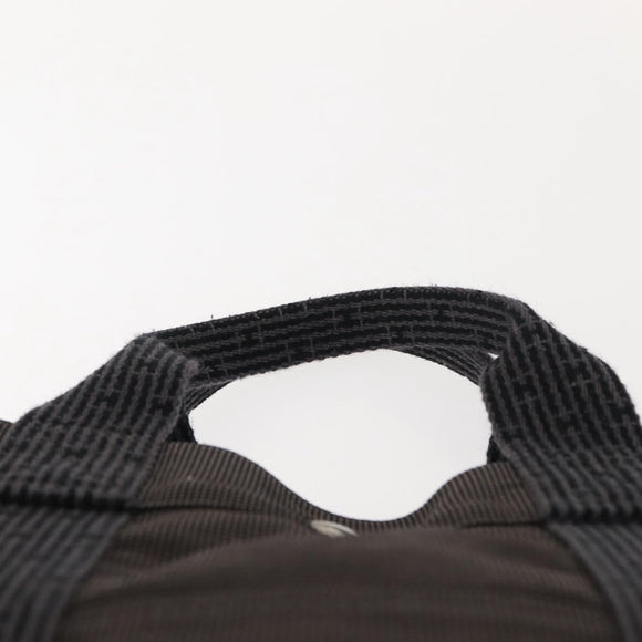 HERMES Her Line MM Hand Bag Canvas Gray Auth fm4937