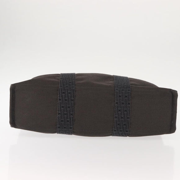 HERMES Her Line MM Hand Bag Canvas Gray Auth fm4937