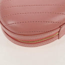 CHANEL Chain V stitch Shoulder Bag Leather Pink Gold CC Auth fm4939M-15
