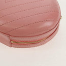CHANEL Chain V stitch Shoulder Bag Leather Pink Gold CC Auth fm4939M-16
