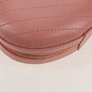 CHANEL Chain V stitch Shoulder Bag Leather Pink Gold CC Auth fm4939M-17