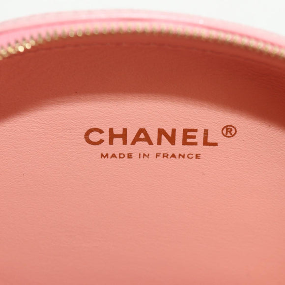 CHANEL Chain V stitch Shoulder Bag Leather Pink Gold CC Auth fm4939M