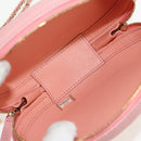 CHANEL Chain V stitch Shoulder Bag Leather Pink Gold CC Auth fm4939M-10