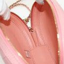 CHANEL Chain V stitch Shoulder Bag Leather Pink Gold CC Auth fm4939M-24