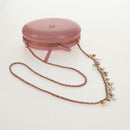 CHANEL Chain V stitch Shoulder Bag Leather Pink Gold CC Auth fm4939M-7