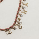 CHANEL Chain V stitch Shoulder Bag Leather Pink Gold CC Auth fm4939M-8