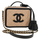 CHANEL CC Filigree Vanity Chain Bag Caviar Skin Beige Gold CC Auth fm4940M-1