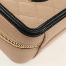 CHANEL CC Filigree Vanity Chain Bag Caviar Skin Beige Gold CC Auth fm4940M-13