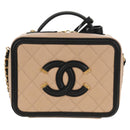 CHANEL CC Filigree Vanity Chain Bag Caviar Skin Beige Gold CC Auth fm4940M-2