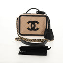 CHANEL CC Filigree Vanity Chain Bag Caviar Skin Beige Gold CC Auth fm4940M-30