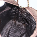 PRADA Chain Shoulder Bag Nylon Brown Gold Auth fm4942-22