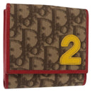 Christian Dior Trotter Canvas Bifold Wallet PVC Rasta Color Auth fm4943-1