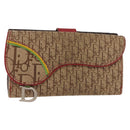 Christian Dior Trotter Canvas Saddle Long Wallet Rasta Color Auth fm4944-1