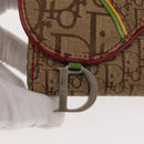 Christian Dior Trotter Canvas Saddle Long Wallet Rasta Color Auth fm4944-8