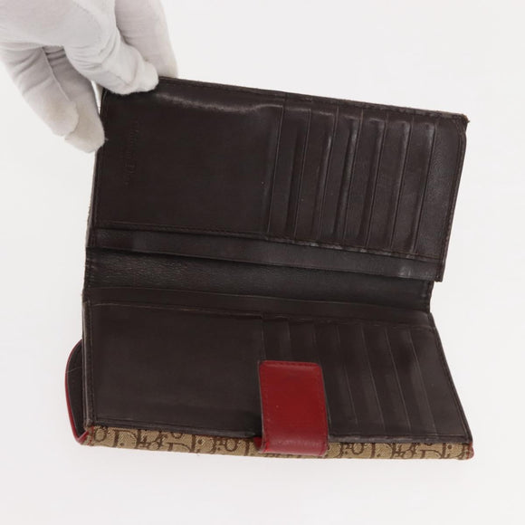 Christian Dior Trotter Canvas Saddle Long Wallet Rasta Color Auth fm4944