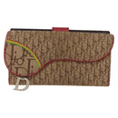 Christian Dior Trotter Canvas Saddle Long Wallet Rasta Color Auth fm4944-13