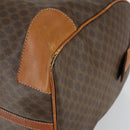 CELINE Macadam Canvas Boston Bag PVC Leather Brown Gold Auth fm4953-10