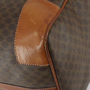 CELINE Macadam Canvas Boston Bag PVC Leather Brown Gold Auth fm4953-12