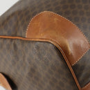 CELINE Macadam Canvas Boston Bag PVC Leather Brown Gold Auth fm4953-13