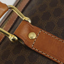 CELINE Macadam Canvas Boston Bag PVC Leather Brown Gold Auth fm4953-14