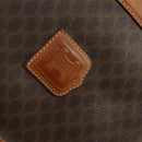 CELINE Macadam Canvas Boston Bag PVC Leather Brown Gold Auth fm4953-15