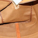 CELINE Macadam Canvas Boston Bag PVC Leather Brown Gold Auth fm4953-20