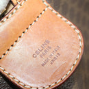 CELINE Macadam Canvas Boston Bag PVC Leather Brown Gold Auth fm4953-23