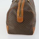 CELINE Macadam Canvas Boston Bag PVC Leather Brown Gold Auth fm4953-4