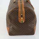 CELINE Macadam Canvas Boston Bag PVC Leather Brown Gold Auth fm4953-5