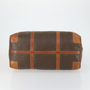 CELINE Macadam Canvas Boston Bag PVC Leather Brown Gold Auth fm4953-9