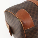 CELINE Macadam Canvas Boston Bag PVC Leather Brown Gold Auth fm4954-16