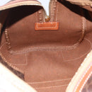 CELINE Macadam Canvas Boston Bag PVC Leather Brown Gold Auth fm4954-20