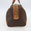 CELINE Macadam Canvas Boston Bag PVC Leather Brown Gold Auth fm4954-3