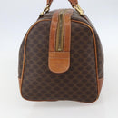 CELINE Macadam Canvas Boston Bag PVC Leather Brown Gold Auth fm4954-4