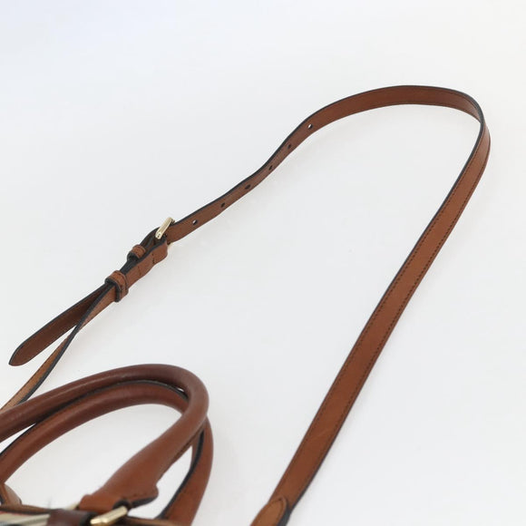 BURBERRY Nova Check Hand Bag PVC 2way Beige Gold Auth fm4955